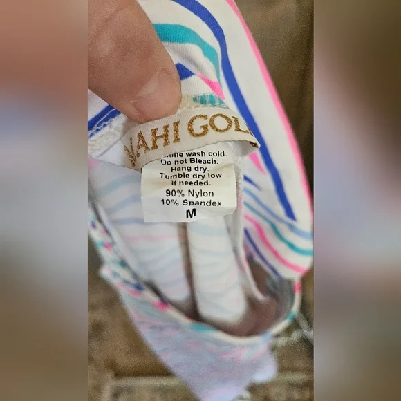 MAHI GOLD Ryder Dress in Chatham Cloth: Chart Your Course in Peony Pink. Size M - Picture 9 of 10